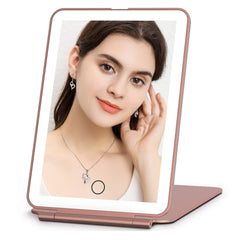 FUNTOUCH rechargeable travel makeup mirror with 72 LED lights for even illumination