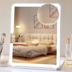 FUNTOUCH travel mirror with lights in compact form for on-the-go makeup.