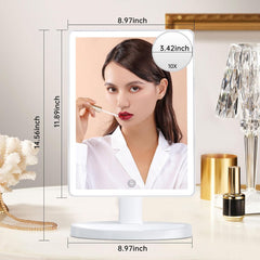 FUNTOUCH vanity mirror with 10x magnification for precise detail work