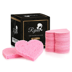Fushay compressed facial sponges 50-count pack for spa-grade cleansing and makeup removal.
