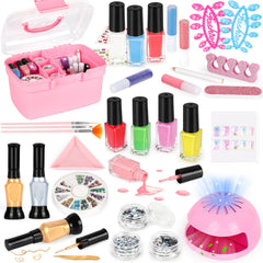 FUSPWEAO kids nail polish set packaging shows at home manicure for imaginative play