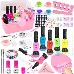 FUSPWEAO kids nail-polish-set storage box keeps tools organized for easy fun at home.