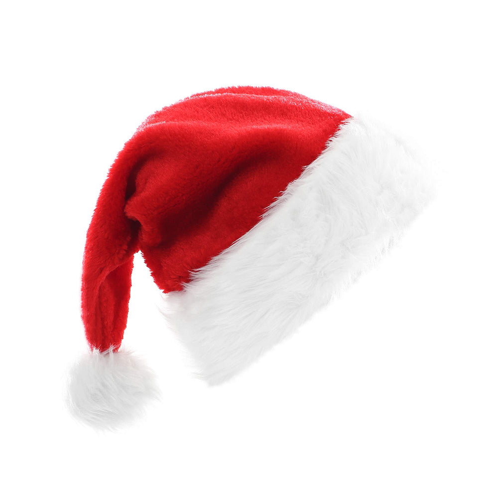 FUTBER Santa hat premium plush red shows soft texture for festive warmth