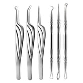 FVION blackhead needle tool kit closeup highlights durable stainless steel for precise extractions