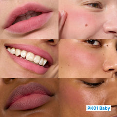 fwee Blurry Pudding Pot swirl on cheek demonstrates buildable blush with natural glow.
