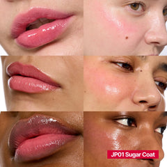 fwee glowy jelly pot cheek blush application on the apples