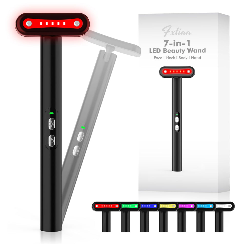 Fxtiaa LED light therapy wand front view for at-home facial rejuvenation.
