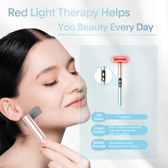 Fxtiaa wand used on face, neck, and hands for targeted skincare
