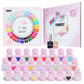 FZANEST 30pc HEMA-free gel nail polish set in vibrant color range for at-home manicures