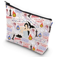 G2TUP Singer Album cosmetic bag gray front view for travel-ready storage