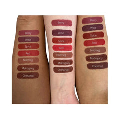 Gabriel Cosmetics vegan cruelty-free badge with Nutmeg lipliner