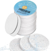 GAINWELL compressed facial sponges in a drawstring bag for travel and storage