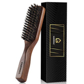 GAINWELL mens wild boar bristle brush with black walnut handle for comfortable grip and precise styling