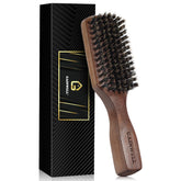 GAINWELL Wild Boar Bristles Brush closeup showing stiff bristles for quick styling and scalp exfoliation.