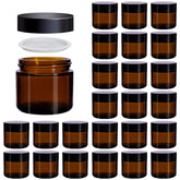 Galssmagic amber glass 2oz jar with lid and liner for on-the-go storage.