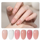 GAOY 6 colors rubber base gel set packaging for at-home manicure versatility.