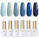 GAOY Blue Navy gel nail polish set color 1 offers long-lasting shine for at-home manicures.
