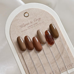 GAOY Brown Fall Gel Nail Polish Set glitter shade shimmer on nail for festive glow
