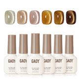GAOY cat eye gel nail polish set with magnet for sparkling Maillard effect at home