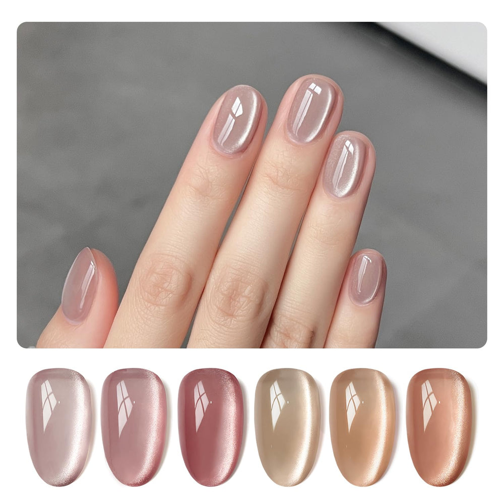 GAOY Esmalte gel ojo de gato rosa con imán para manicura en casa