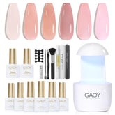 GAOY gel nail polish kit with compact UV lamp for easy at-home manicures.