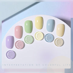 GAOY six-color set includes green, yellow, nude for fresh spring manicures.