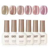 GAOY Icy Glass Cat Eye Nail Polish with magnet creates shimmering glitter cat eye effect.