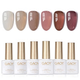 GAOY Jelly Nail Polish Set bottles view for versatile color options at home.