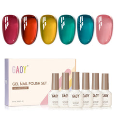GAOY Jelly Gel Nail Polish pink swatch for at-home manicures with a smooth sheer finish.
