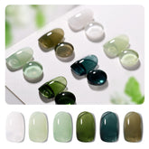 GAOY Jelly Green Gel Nail Polish Set packaging shown for at-home nail art.
