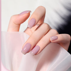 GAOY Jelly Purple Gel Nail Polish application steps demonstrate easy 60-second cure for quick manicures.