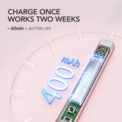 GAOY LCD display close-up shows cure timer and battery life at a glance.