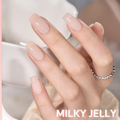 GAOY Milky Jelly Nude opaque layer-building demonstrates sheer-to-opaque options for custom intensity.