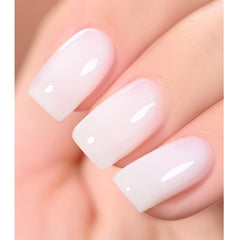 GAOY Milky White Jelly Nude brush application close-up for easy at-home manicures