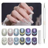 GAOY pearl glitter cat eye nail polish set packaging presents complete at-home kit for DIY nails