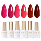 GAOY Red Hot Pink gel polish set packaging for easy at-home nail art.
