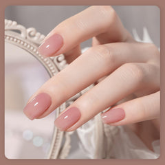 GAOY Rose Brown Jelly Gel Nail Polish demonstrates creamy finish with 2–3 coats.