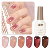 GAOY Rose Garden Jelly Gel Polish bottle close-up highlights color range for DIY manicures.