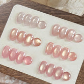 GAOY Soft Pink Cat Eye gel nail polish set box with six jelly nude colors for at-home artistry