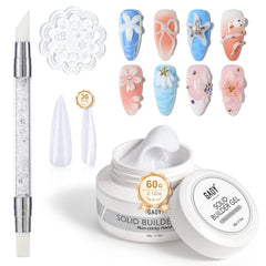 GAOY solid builder gel packaging showcases an all-in-one at-home nail art kit.