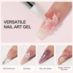 GAOY solid builder gel packaging highlights comprehensive at-home nail art get-started kit.