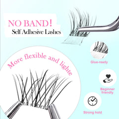 GAQQI no-band lace lashes demonstrate effortless one-step wear.
