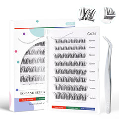 GAQQI self-adhesive eyelash clusters with rabbit branding, packaging designed for quick, mess-free application.