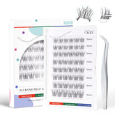 GAQQI self-adhesive lash clusters close-up for quick, easy 10-16mm looks.