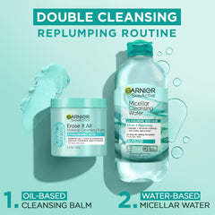 Desmaquillante Garnier elimina maquillaje resistente con masaje suave.