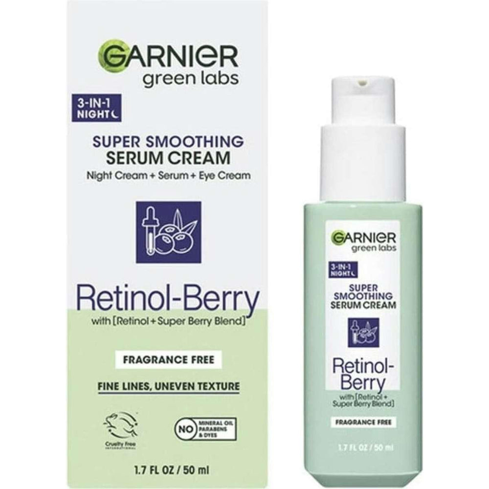 Garnier Green Labs 3in1 serum bottle front view showing hydration and smoothing potential