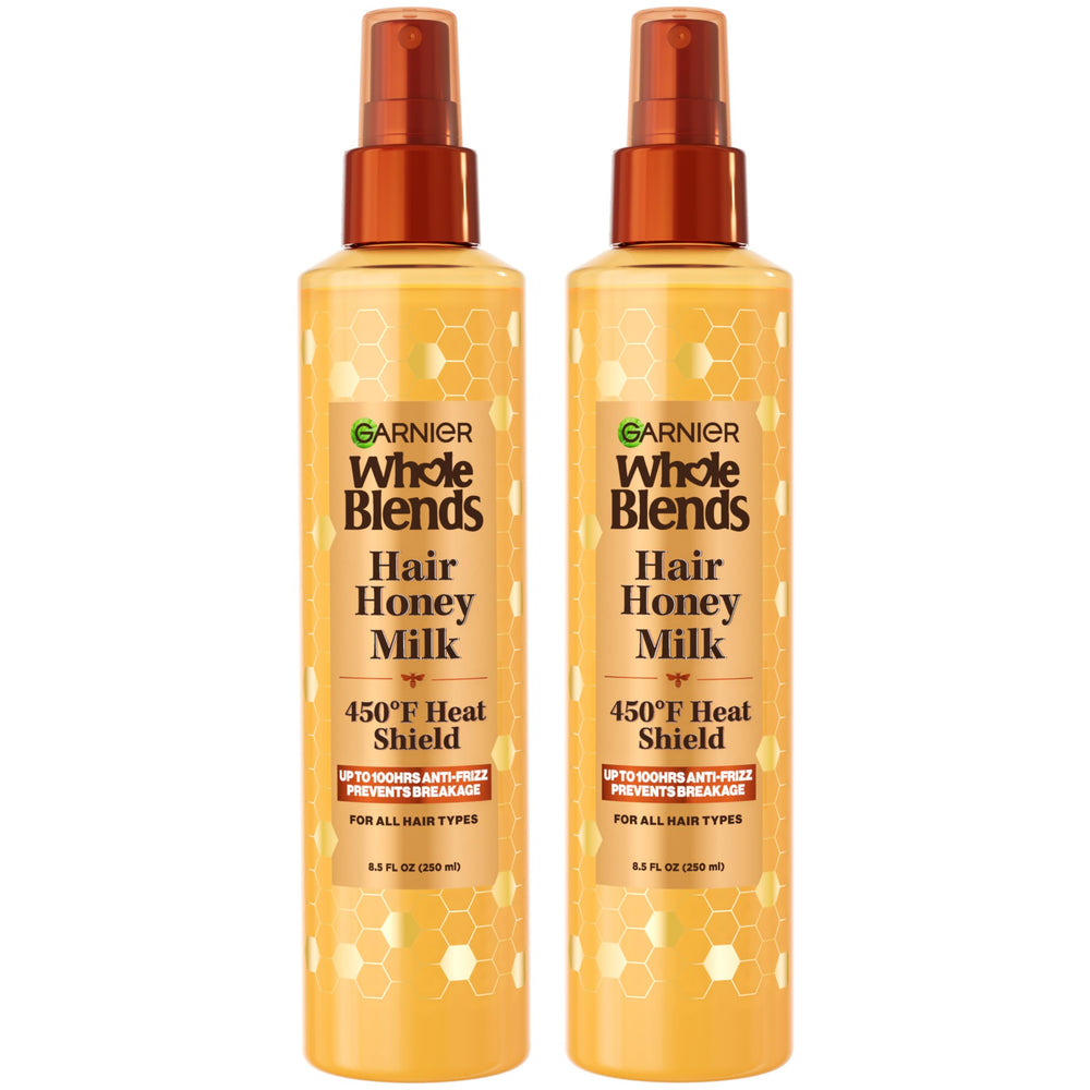 Garnier Hair Honey Milk 450F bottle for heat protection across hair types