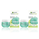 Garnier Moisture Rescue refreshing gel-cream jar close-up showing oil-free hydration for normal to combo skin