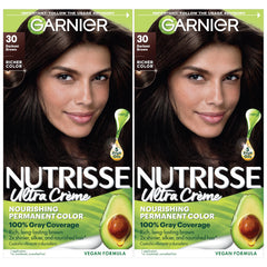 Garnier Nutrisse Sweet Cola dye pour demonstrates rich, even application for deepest brunette shade