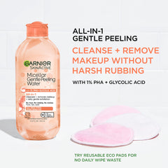 Garnier SkinActive with 1% PHA and Glycolic Acid visual explaining exfoliation action
